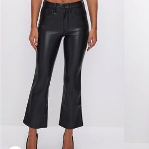 GOOD AMERICAN GOOD LEGS CROPPED MINI BOOT FAUX LEATHER PANTS - never worn